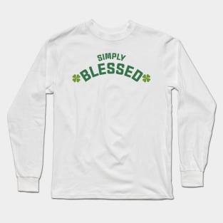 Simply Blessed Religious Clover St Patrick's Day Long Sleeve T-Shirt